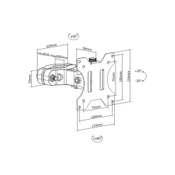 Online Amer Adjustable Pivot Pole Mount Monitor Arm, Up to 32