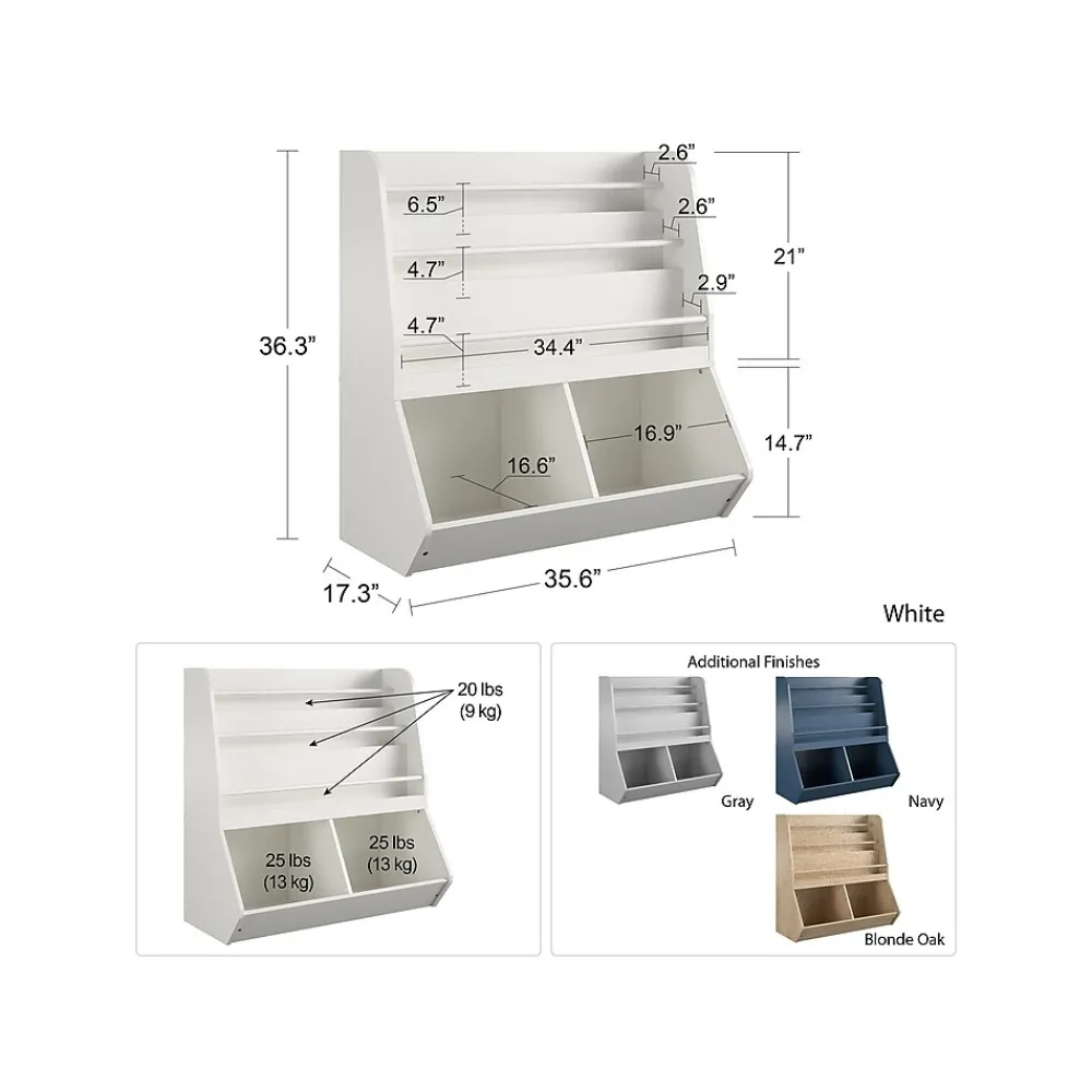 Bookcases*Ameriwood Tyler 36"H 5-Shelf Bookcase, Dove Gray Particle Board (4947412COM)