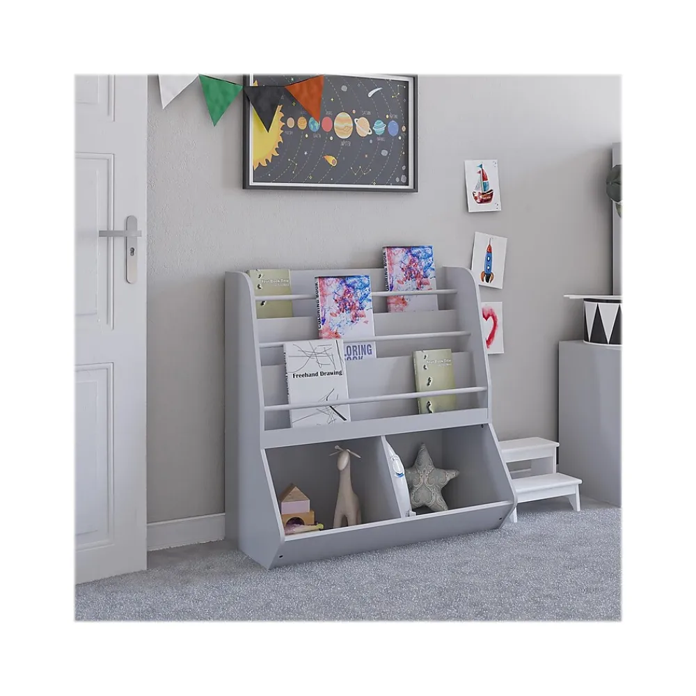 Bookcases*Ameriwood Tyler 36"H 5-Shelf Bookcase, Dove Gray Particle Board (4947412COM)