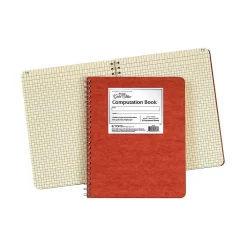Notebooks|Ampad Computation Book, 9.37" x 11.75", Quad Ruled, Red, 76 Sheets/Pad (TOP 22-157)