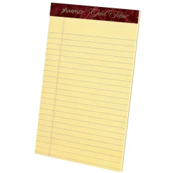 Notepads|Ampad Gold Fibre Notepads, 5" x 8", College Ruled, Canary, 50 Sheets/Pad, 12 Pads/Pack (TOP 20-004R)