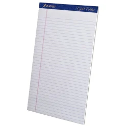 Notepads|Ampad Gold Fibre Notepads, 8.5" x 14", Wide Ruled, Ivory, 50 Sheets/Pad, 12 Pads/Pack (TOP 20-080R)