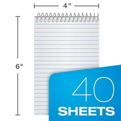 Notepads|Ampad Memo Books, 4" x 6", Narrow Ruled, Assorted Colors, 40 Sheets/Pad, 3 Pads/Pack (AMP45094)