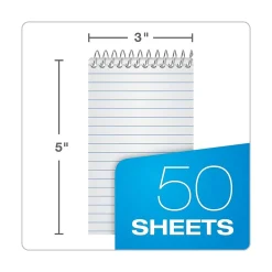Notepads|Ampad Memo Pads, 3" x 5", Narrow Ruled, 50 Sheets, Assorted Colors, Each (25-093)