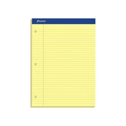 Notepads|Ampad Notepad, 8.5" x 11.75", Narrow, Canary, 100 Sheets/Pad (TOP 20-246)