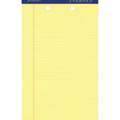 Notepads|Ampad Notepad, 8.5" x 14", Wide Ruled, Canary, 50 Sheets/Pad, 12 Pads/Pack (20-233)