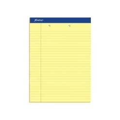 Notepads|Ampad Notepads, 8.5" x 11.75", Wide Ruled, Canary, 50 Sheets/Pad, 12 Pads/Pack (TOP 20-224)