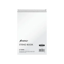Notepads|Ampad Steno Pad, 6" x 9", Gregg, White, 60 Sheets/Pad (TOP 25-470)