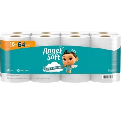 Mega Toilet Paper, 2-ply, White, 320 Sheets/Roll, 16 Rolls/Case (79423/02/01)<Angel Soft Best
