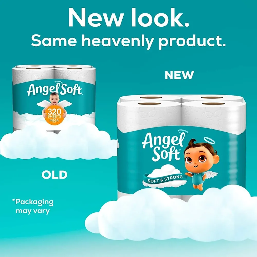 Mega Toilet Paper, 2-Ply, White, 320 Sheets/Roll, 48 Rolls/Pack (79403/50)<Angel Soft Discount