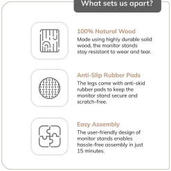 Outlet Anji Mountain Acacia Wood Monitor Stand, Up to 32