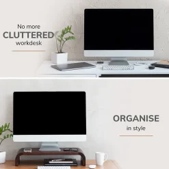 Hot Anji Mountain Mango Wood Monitor Stand, Up to 32" Monitor, (MS-CRV-WAL) Walnut