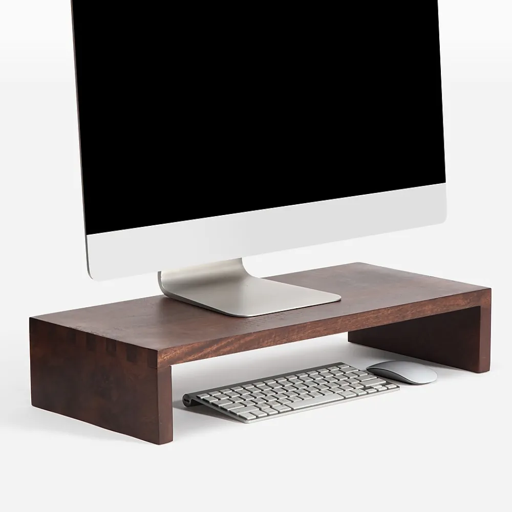 Anji Mountain Mango Wood Monitor Stand, Up to 32" Monitor, (MS-FNG-WAL) Walnut