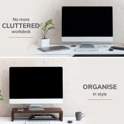 Anji Mountain Mango Wood Monitor Stand, Up to 32" Monitor, (MS-FNG-WAL) Walnut