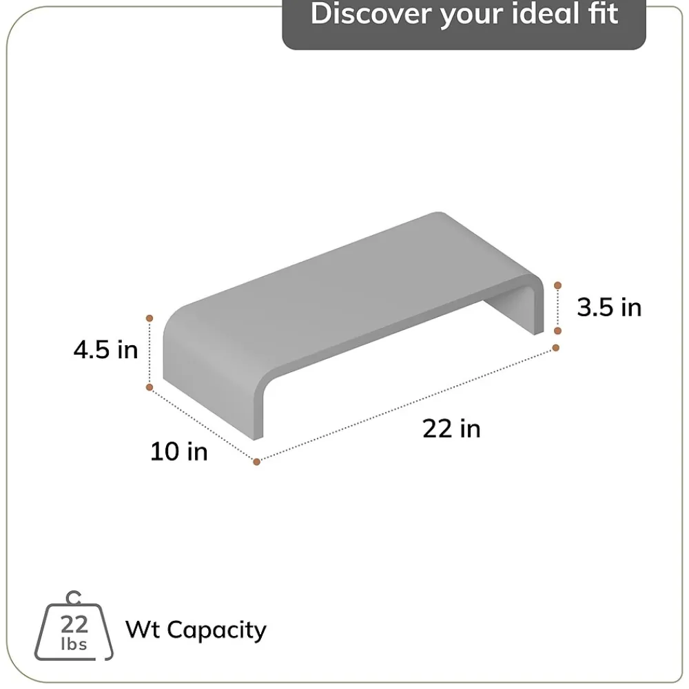 Sale Anji Mountain Mango Wood Monitor Stand with Two USB Ports, Up to 32" Monitor, (MS-CRV-WAL-P) Walnut