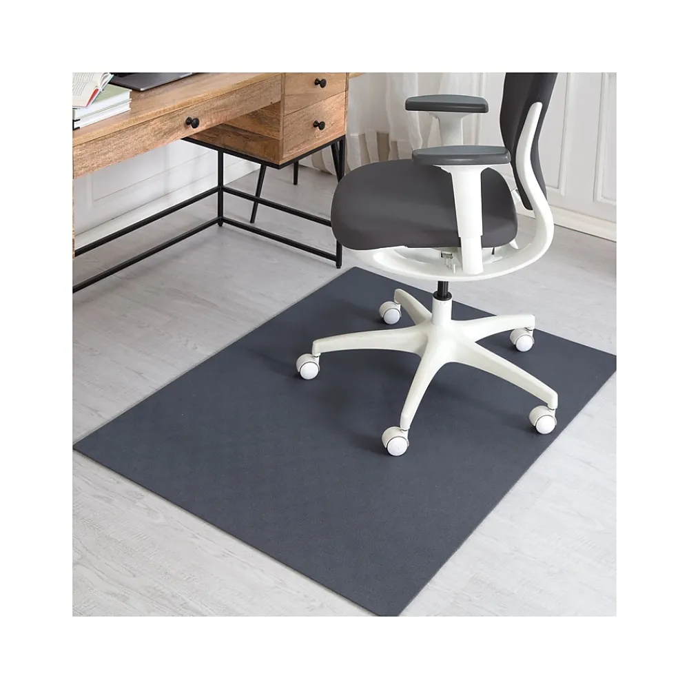 Chair Mats*Anji Mountain Rug'd Beluga Carpet & Hard Floor Chair Mat, 36" x 48", Gray Polyester (AMB9029)