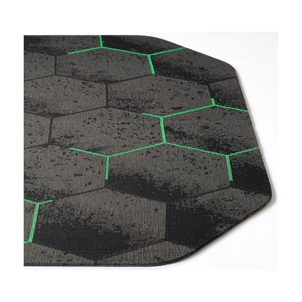 Chair Mats*Anji Mountain Rug'd Kaleidoscope Carpet & Hard Floor Chair Mat, 36" x 48", Gray/Green (AMB9110)