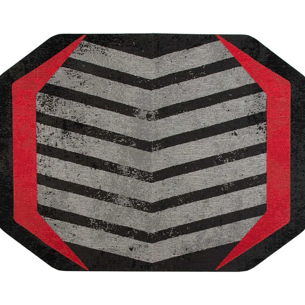 Chair Mats*Anji Mountain Rug'd Prizm Red Carpet & Hard Floor Chair Mat, 36" x 48", Gray/Red (AMB9107)
