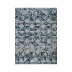 Chair Mats*Anji Mountain Rug'd Tromso Carpet & Hard Floor Chair Mat, 36" x 48", Blue/Black/Gray (AMB9035)