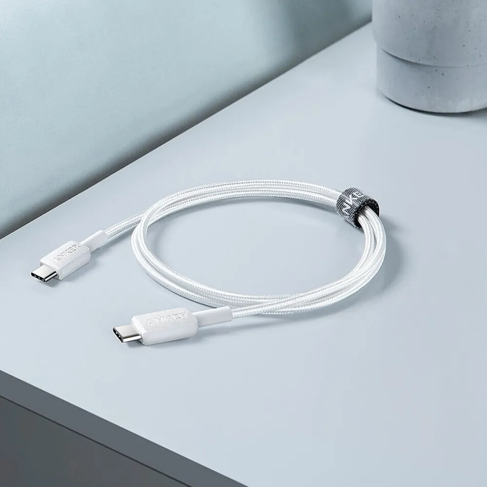 322 USB-C to USB-C Charging Cable, 6 ft., White (A81F6H21-1)<Anker Clearance