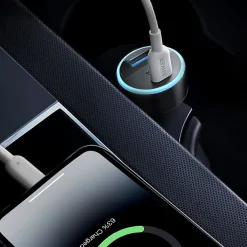 335 USB-C/USB-A Car Charger for Apple/Samsung, Black (A2736H11-1)<Anker Discount