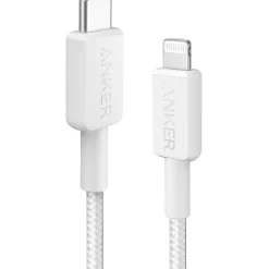 Bio-Braided USB-C Charging Cable, 6 ft., White (A81B6H21-1)<Anker Best