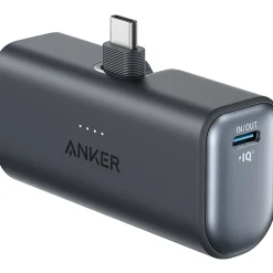 Nano USB-C Power Bank, 5000 mAh, Black (A1653H11-1)<Anker Sale