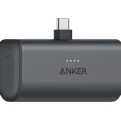 Nano USB-C Power Bank, 5000 mAh, Black (A1653H11-1)<Anker Sale