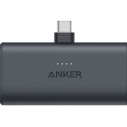 Nano USB-C Power Bank, 5000 mAh, Black (A1653H11-1)<Anker Sale