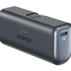 Nano USB-C Power Bank, 5000 mAh, Black (A1653H11-1)<Anker Sale