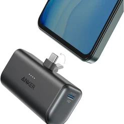 Nano USB-C Power Bank, 5000 mAh, Black (A1653H11-1)<Anker Sale
