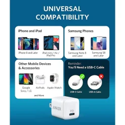 PowerPort PD Nano 20W USB-C Wall Charger, White (6810029)<Anker Sale