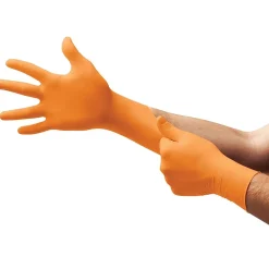 Blaze® Hi-Viz Orange Nitrile Exam Gloves, Powder-Free, Size Medium, 100/BX (N48)<Ansell Sale
