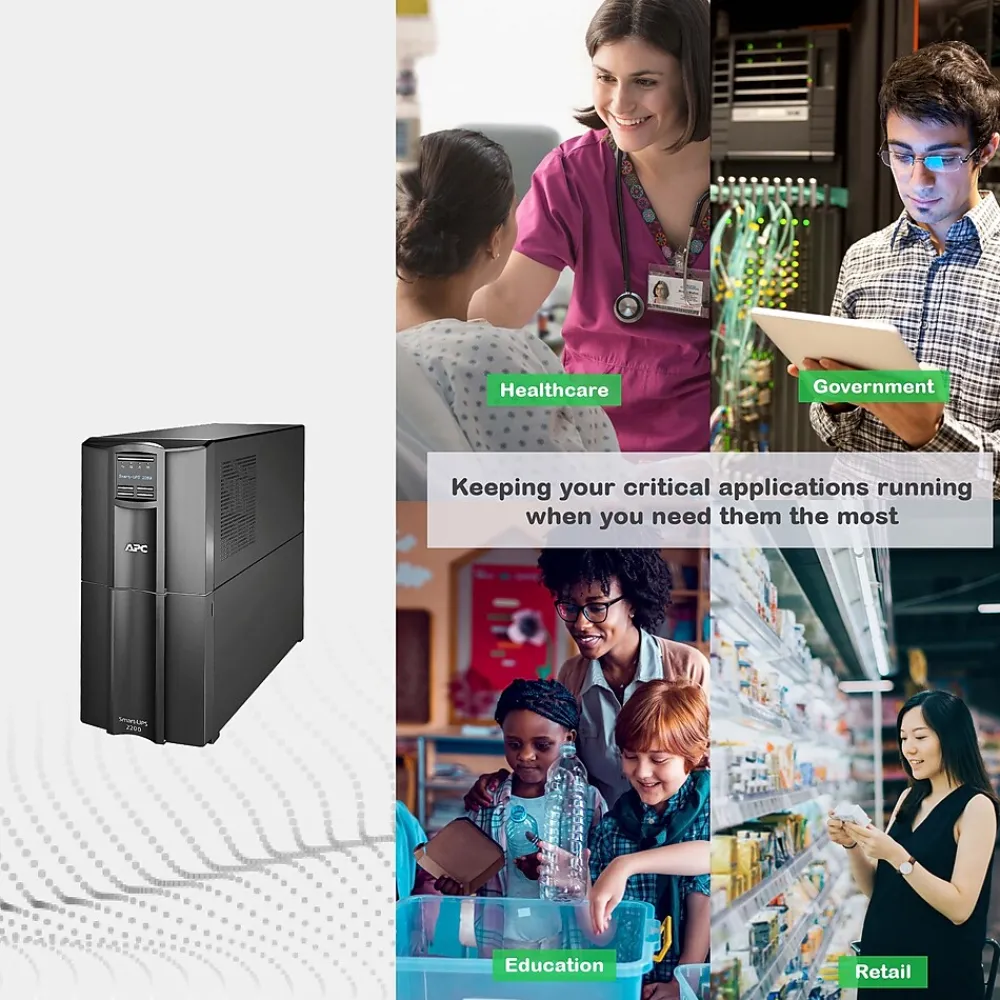 APC Smart-UPS 2200VA UPS, 10-Outlets, Black (SMT2200C)