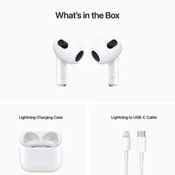 AirPods (3rd Gen) Bluetooth Earbuds with Lightning Charging Case, White (MPNY3AM/A)<Apple Online