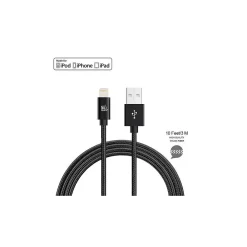 Apple Certified Durable Lightning Cable for iPhone/iPad, 10-ft, Black (LGHTMFI10FT-BLK)<LAX Gadgets Outlet