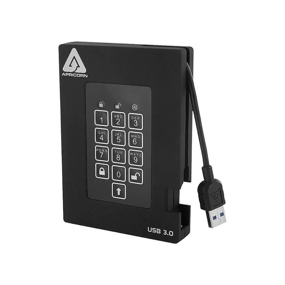Sale Apricorn Aegis Fortress 2TB USB 3.0 External Hard Drive, Black (A25-3PL256-2000F)