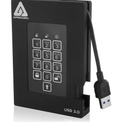 Hot Apricorn Aegis Padlock Fortress 1TB USB 3.0 External Hard Drive, Black (A25-3PL256-1000F)