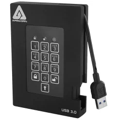 Discount Apricorn Aegis Padlock Fortress 1TB 180 Mbps Read/Write USB 3.0 Solid State Drive, Black (A25-3PL256-S1000)