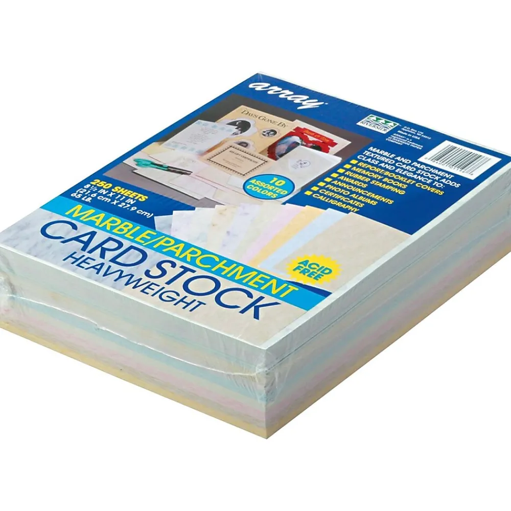 Card Stock*Array 65 lb. Cardstock Paper, 8.5" x 11", Assorted Colors, 250 Sheets/Pack (PAC101196)