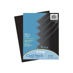 Card Stock*Array 65 lb. Cardstock Paper, 8.5" x 11", Black, 100 Sheets/Pack (101187)