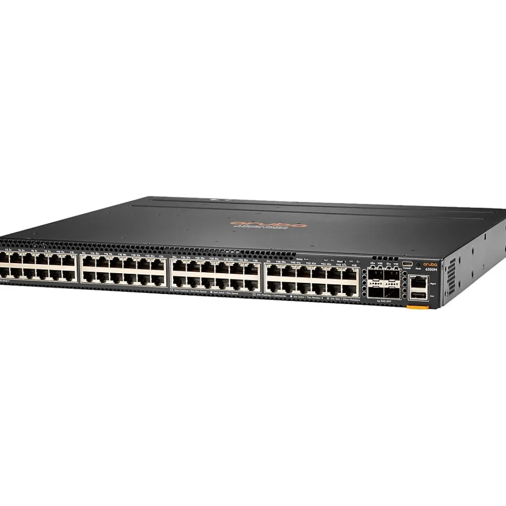 Aruba 6300M 48-Port Gigabit Ethernet Managed Switch, 10/100/1000 Mbps, Black (JL663A)