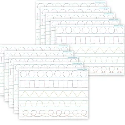 Dry Erase*Ashley Productions® Smart Poly® PosterMat Pals® Prewriting Tracing, 13" x 9.5", Pack of 10 (ASH97017)