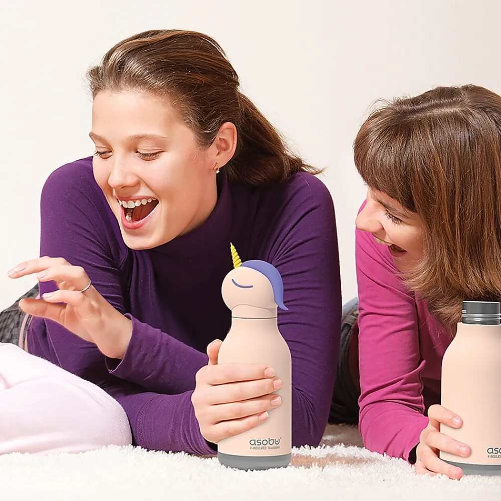 ASOBU Bestie Bottle Unicorn Stainless Steel Vacuum Insulated Water Bottle, 16 oz., Pink (ADNASBV44UN)