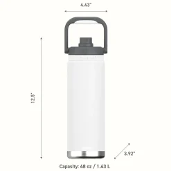 ASOBU Canyon Stainless Steel Vacuum Insulated Water Bottle, 50 oz., White (ADNATMF7W)