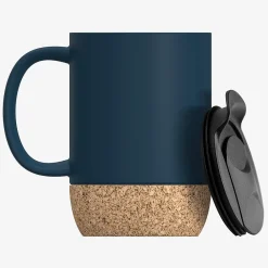 Ceramic Travel Mug with Cork Base, 12 oz., Blue (SM50B)<ASOBU