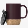 Ceramic Travel Mug with Cork Base, 12 oz., Burgundy (SM50BURG)<ASOBU Hot
