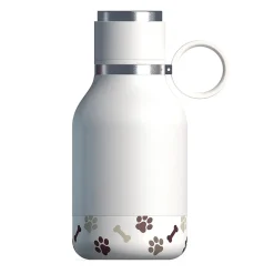 ASOBU Insulated Water Bottle with Removable Dog Bowl, 33 oz., White (NA-SDB1)
