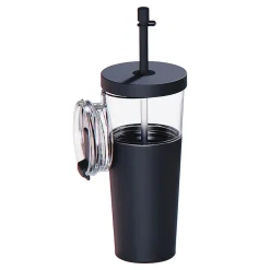 Marina See-Through Triton Tumbler with Flexible Straw, 28 oz., Black (ICT400)<ASOBU Hot