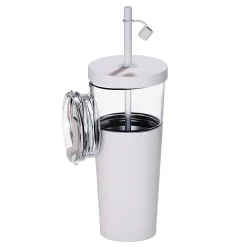 Marina See-Through Triton Tumbler with Flexible Straw, 28 oz., White (ICT400)<ASOBU Discount